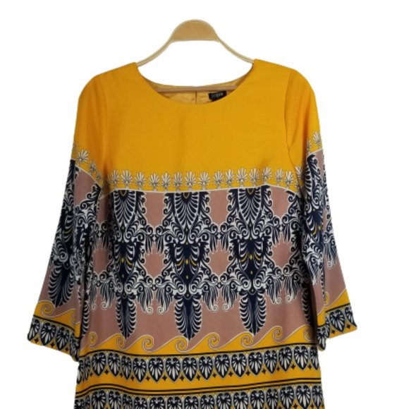 J. Crew Preppy Tribal Paisley Scroll Shift Dress - Picture 2 of 10